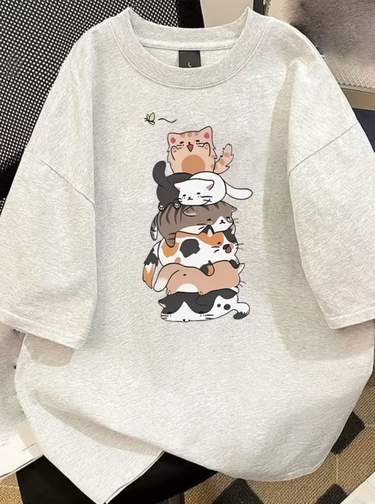 Meow Stack Oversized Graphic Tee